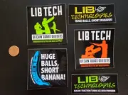 LIB TECH snowboard skateboard ski 2014 5 STICKER SET Flawless New Old Stock