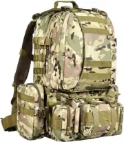 55L Tactical Backpack Military Army Rucksack Assault Pack Detachable Molle Bag
