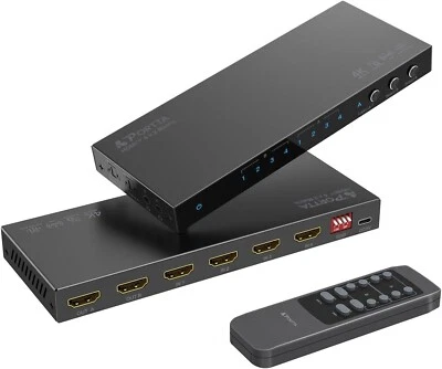 4K 60Hz HDMI Matrix 4x2 4 in 2 Out Switch Splitter with ARC 3.5mm Audio Extrac..