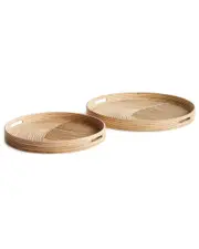 Napa Home & Garden Set of 2 Jelani Cane Round Trays