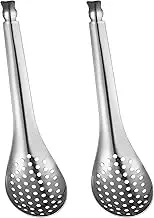 2 Stainless Steel Caviar Filter Spoons, Used for Egg, Pasta, Cooking Strainer Spoons