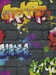 Graffiti Wallpaper Black Rasch 237801