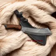 Handmade Damascus Steel The Bone Breaker Knife With Leather Sheath