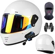 Bluetooth Motorcycle Helmet Full face Lightweight Street Bike Helmet DOT/ECE Approved - Motorcycle Helmets for Adults