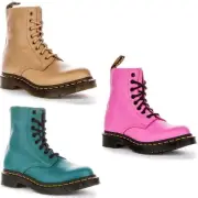 Dr Martens 1460 Pascal Virgina Soft Leather Boot Womens In Teal Blue UK 3 - 8