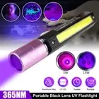 365nm UV Light LED Flashlight Blacklight Inspection Torch USB Charging Side COB