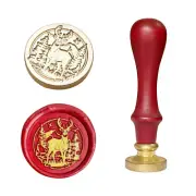 Wax Seal Stamp Set with Animal Patterns Wax Stamp Heads and Wooden Handle for We