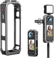 Metal Frame Rabbit Cage for Insta360 X5, Camera Cage for Insta360 X5 Accessories, Sports Camera Expansion Bracket, Durable Aluminum Alloy Protective Case with Quick Release Knob