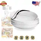 Classic Round Pasta Bowls Set of 6, 48 Oz - Stylish and Space-Saving Design