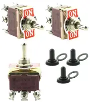 Toggle Switch w Waterproof Boot 32A 250VAC DPDT 6 Screw Terminal On/Off/On