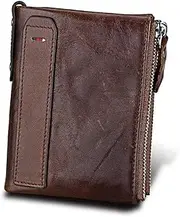 [SKUZA] Wallet,Card Bag,Double Zipper Women Wallets Genuine Cow Leather Card Holder Female Purse Vintage Coin Holder Wallets for Girl (Color : Black) (Brown) (Color : Coffee Better)