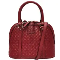 在飛比找Yahoo奇摩購物中心優惠-【GUCCI 古馳】449654經典雙G緹花全皮革壓紋手提/