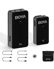 BOYA Wireless Lavalier Microphone 2.4GHz Dual-Channel Ultracompact