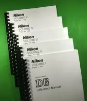 Owners Manual for Nikon D6 Camera 1198 Pages Huge 5 Volumes W/Clear Covers!