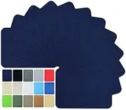 Buite 12Pcs Denim Iron on Patches for Jeans Inside&Outside, Fabric Pants Patch for Holes Iron on, Strongest Glue 100% Cotton, Patch for Clothes, Jeans, Jackets（Blue 3"*4.25"）