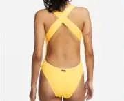 Nike Women's Cross-Back One-Piece Swimsuit Citron Pulse NWT Size XS NESSD230-858