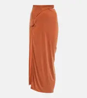 [Jacquemus] Jacquemus La Jupe Espelho jersey midi skirt UK 14 red