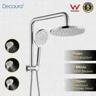 Decaura Shower Head Set Chrome 9" Rain Shower Head with 3-Mode Hand Held Shower