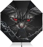 [PDZRMY] Cat Gothic UV Protection Travel Umbrella Compact for Rain and Sun - Auto Open and Close UPF 50+ Windproof Portable 46” Sun Umbrella for Women and Men