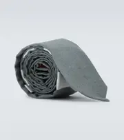 [Thom Browne] Thom Browne 4-Bar wool tie One Size grey