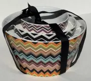 MISSONI FOR TARGET ZIG ZAG STONEWARE MIXING NESTING 3 PIECE BOWLS SET