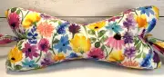 3 Sided Dog Bone Shaped Neck Pillow, For Neck & Lower Back SM-Watercolor Flower