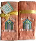 Nantucket Embroidered Fingertip Towels No Shoes Required Set of 2 Beach House