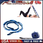 12 Loop Stretching Strap for Yoga Pilates Exercise Physical Therapy Blue/Black