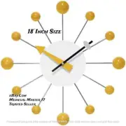 George Nelson Steel Ball Clock Yellow Edition Wall Clock Home Decor Replica Gift