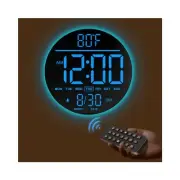 10" Large Digital Wall Clock, with Remote Control, Timmer, Dimmer, LED Displa...