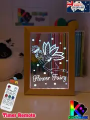 FLOWER FAIRY PERSONALISED USB 3D LED Night Light 7 Colour Change Kids Room Lamp