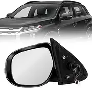 Left Driver Side Mirror Fit for 2014-2021 Mitsubishi Outlander, Rear View Mirror with Power Glass, Heated, Turn Signal and Electric Folding Black (Doesn't Fit for Outlander Sport Model, 9Pins, Black)