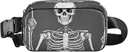 [XYMZR] Skeleton White Finger Fanny Pack Hip Bag Belt Bag for Women Man Fashion Waist Pack Water-repellent Crossbody Bag for Halloween Costumes Running Hiking Jogging Travel Sport, Multi-colored, one