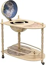Freestanding Globe Bar Wine Stand Eucalyptus Wood Green Home Decor Furniture