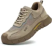 [WCXTY] Steel Toe Shoes for Men,Outdoor Lightweight Comfortable Steel Toe Sneakers for Men,Breathable Anti-Puncture Durable Safety Toe Shoes for Men,with Slip-Resistant Outsole (Color : A, Size : 9.5)