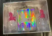 Wink Unicorn Flask and Shot Glasses 3 pc Set Call Me Miss Tical