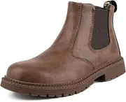 [USOR] Steel Toe Safety Boots for Men Women Lightweight Work Sneakers Leather Comfortable Safety Shoes Slip-Resistant Shoe for Industrial Construction
