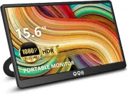 QQH 15.6" Portable Monitor FHD 1080P USB-C HDMI IPS Display for Laptop PC Gaming