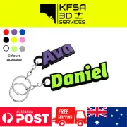 Personalised 3D Printed Name Keyring Multicolour Bag Tag Keychain Custom Gift