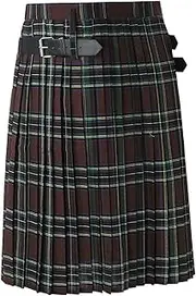 Men's Scottish Tartan Kilt Casual Vintage Sport Utility Skirt Traditional Classic Pleated Skirt with Cargo Pockets