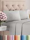 Queen 4-Piece Bed Sheet Set – Soft Cooling Deep Pocket Hotel Bedding–French Grey
