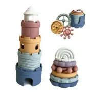 Baby Stacking Toys - Teething Toys - Stacking Cups - Food-Grade Silicone