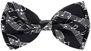 Mens Handmade Stylish Patterned Pre-Tied Bow Ties M126 Dark Black