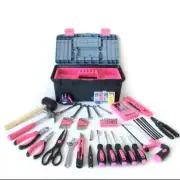 APOLLO TOOLS 170 Piece Complete Pink Household Tool Set Comes in Tool Box with