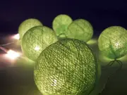 Green Ball Party LED Lights - 20 Bulb battery string