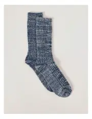 [Kenji] Super Soft Boot Socks in Smokey Blue/Grey