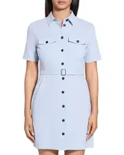 Theory Linen Blend Military Mini Dress