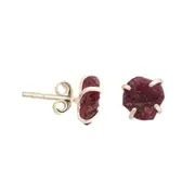 Handmade Ruby Earrings in its Natural form in Silver 925