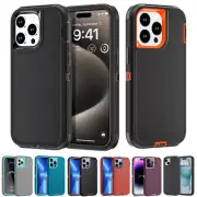 For iPhone 16 15 14 13 12 11 Pro Max XR Case Heavy Duty Shockproof Rugged Cover
