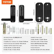 VEVOR Mechanical Keyless Entry Door Lock Single/Double -Sided 14 Digit Keypad and Handle Embedded Baby Monitors Double-Sided Lock
